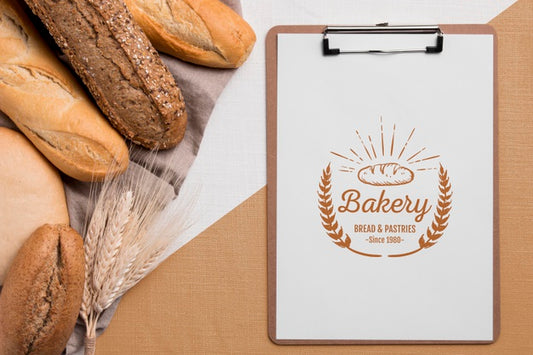 Free Bakery Goods Concept With Mock-Up Psd