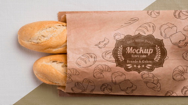 Free Bakery Goods Concept With Mock-Up Psd