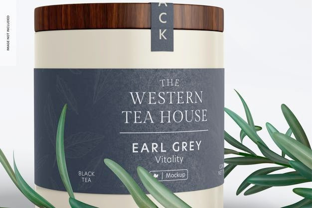 Free Bamboo Tea Packaging Mockup, Close Up Psd