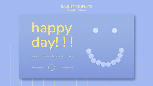 Free Banner Design For Candy Shop Template Psd