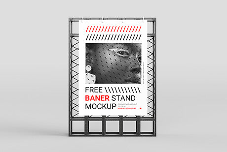 Free Banner Stand Mockup