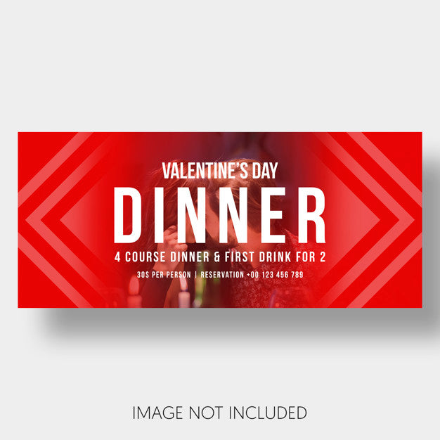 Free Banner Template Restaurant Couple Valentine'S Day Psd