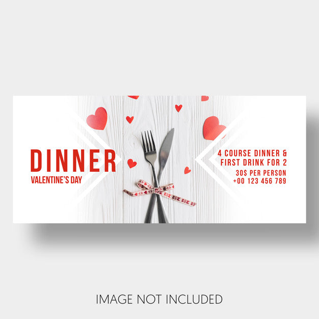 Free Banner Template Restaurant Couple Valentine'S Day Psd