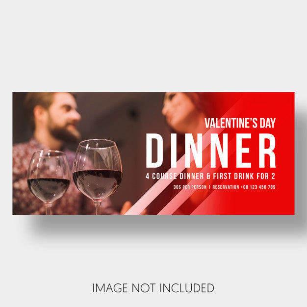 Free Banner Template Restaurant Couple Valentine'S Day Psd