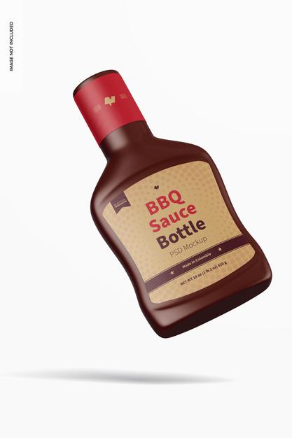 Free Barbecue Sauce Bottle Mockup Psd