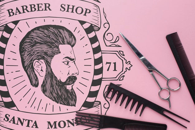 Free Barbershop Concept Mock-Up Psd