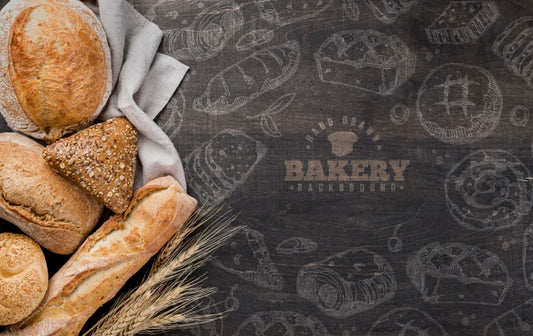 Free Basket With Fresh Bread Psd