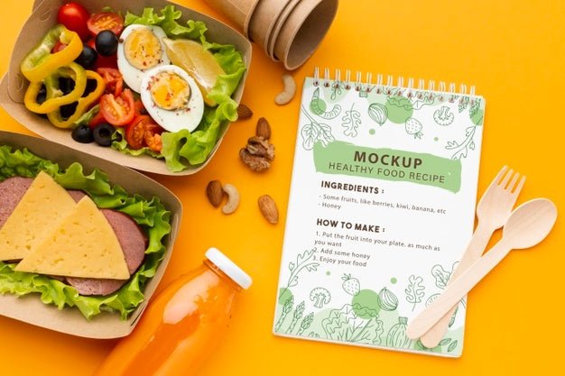 Free Batch Cooking With Notebook Mockup Psd