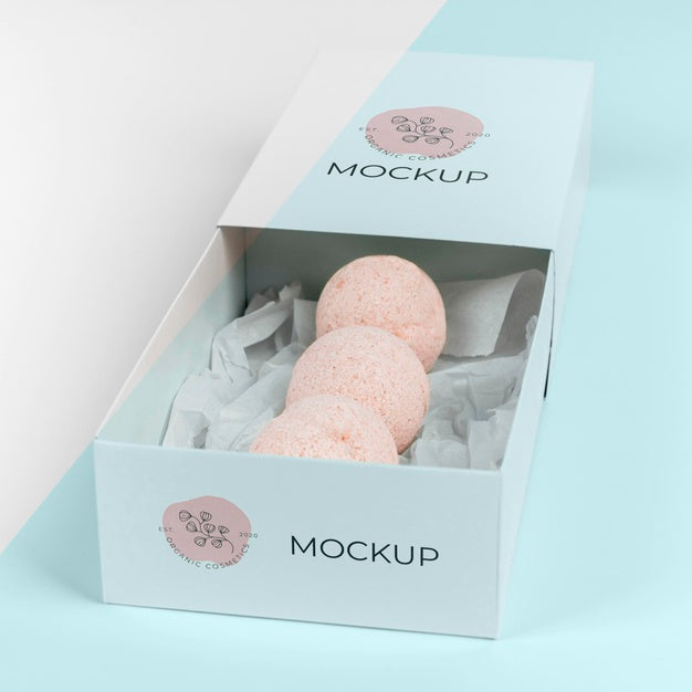 Free Bath Bomb And Box Mock-Up Psd