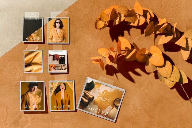 Free Beautiful Autumn Moodboard Mock-Up Psd