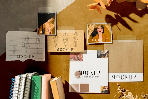 Free Beautiful Autumn Moodboard Mock-Up Psd