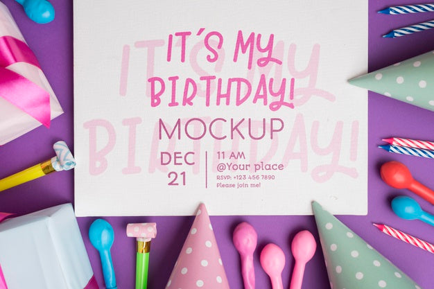 Free Beautiful Birthday Concept Mock-Up Psd