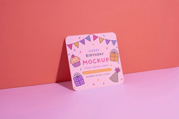 Free Beautiful Birthday Invitation Mockup Psd