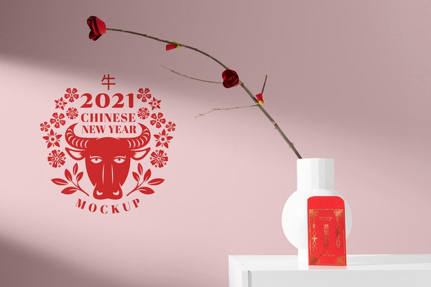 Free Beautiful Chinese New Year Concept Mock-Up Psd