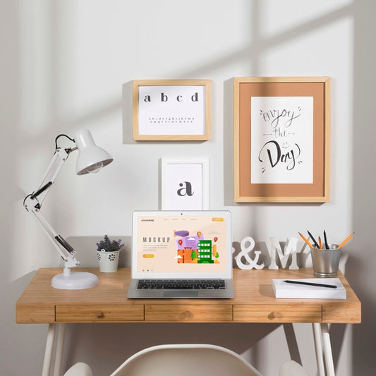 Free Beautiful Desk Concept Mock-Up Psd