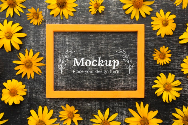 Free Beautiful Floral Concept Mock-Up Psd