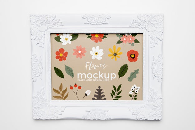 Free Beautiful Floral Concept Mock-Up Psd