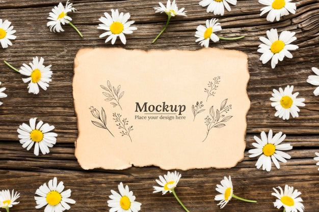 Free Beautiful Floral Concept Mock-Up Psd