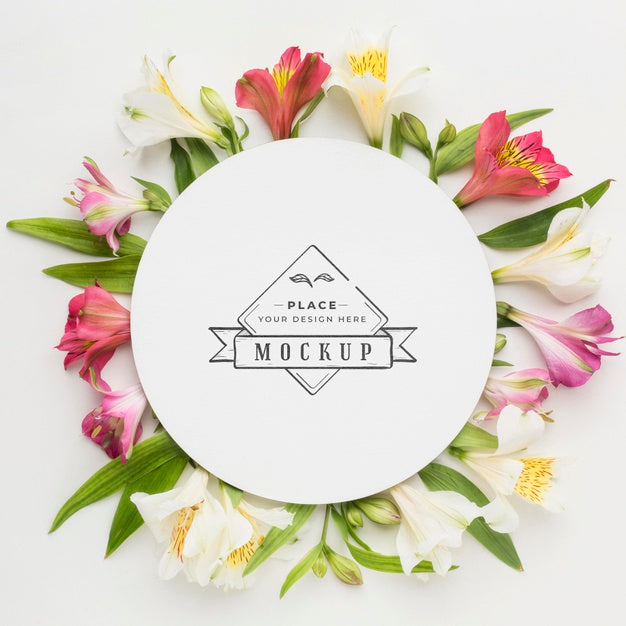 Free Beautiful Floral Concept Mock-Up Psd