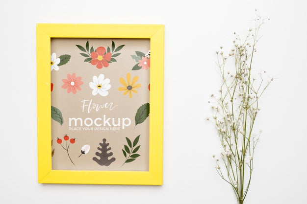 Free Beautiful Floral Concept Mock-Up Psd