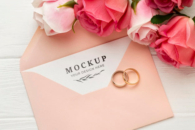 Free Beautiful Floral Wedding Concept Mock-Up Psd