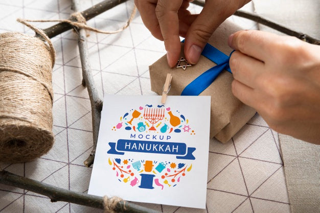 Free Beautiful Hanukkah Concept Mock-Up Psd