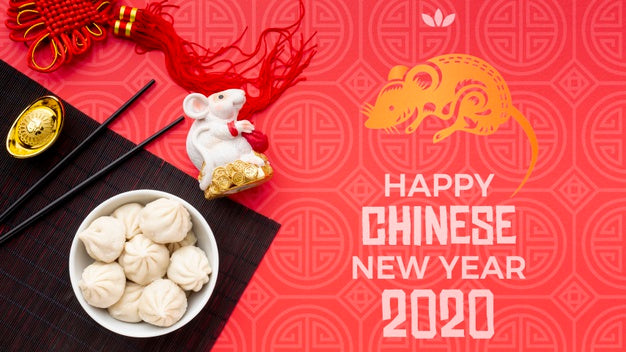 Free Beautiful Happy Chinese New Year Mock-Up Psd