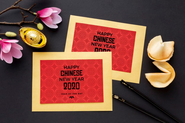 Free Beautiful Happy Chinese New Year Mock-Up Psd