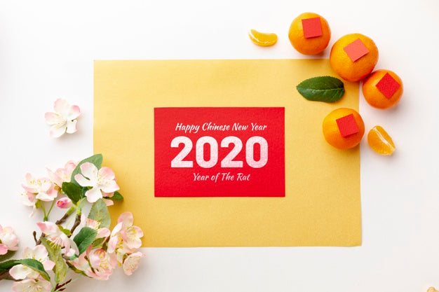 Free Beautiful Happy Chinese New Year Mock-Up Psd