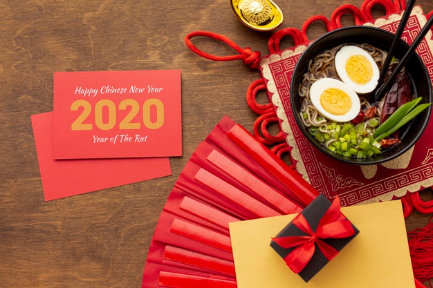 Free Beautiful Happy Chinese New Year Mock-Up Psd