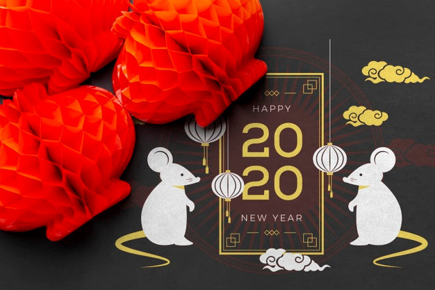 Free Beautiful Happy Chinese New Year Mock-Up Psd