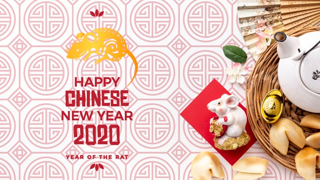 Free Beautiful Happy Chinese New Year Mock-Up Psd