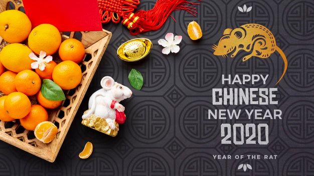 Free Beautiful Happy Chinese New Year Mock-Up Psd