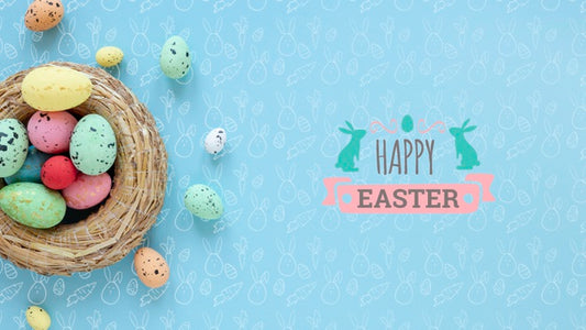 Free Beautiful Happy Easter Concept Psd