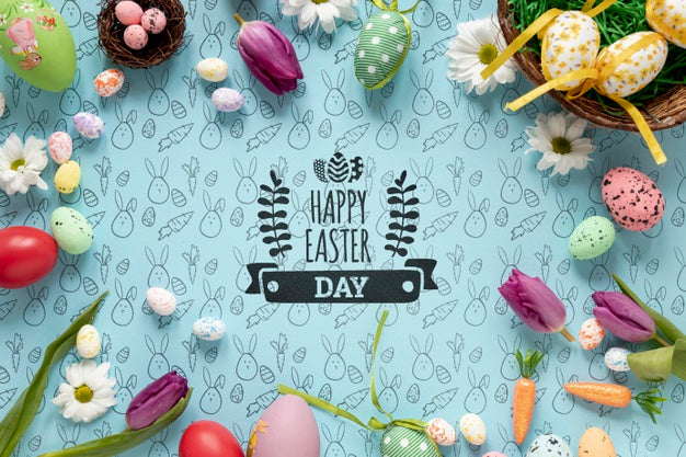 Free Beautiful Happy Easter Concept Psd