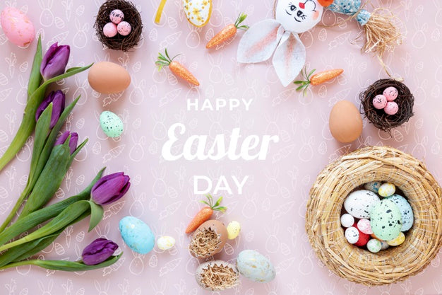 Free Beautiful Happy Easter Concept Psd