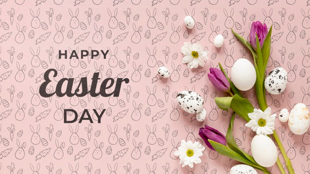 Free Beautiful Happy Easter Concept Psd