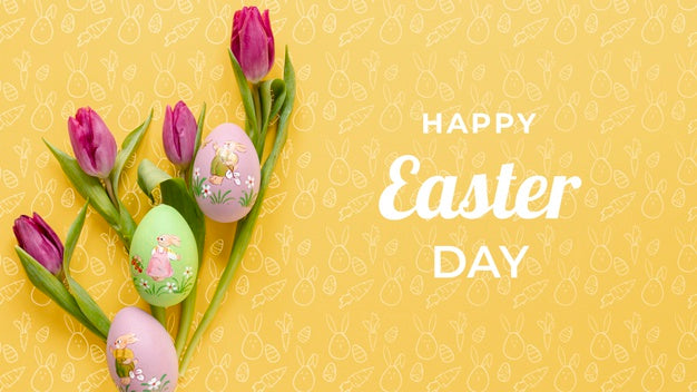 Free Beautiful Happy Easter Concept Psd