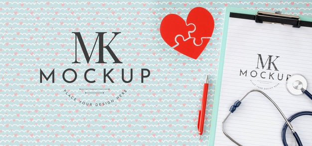 Free Beautiful Heart Concept Mock-Up Psd