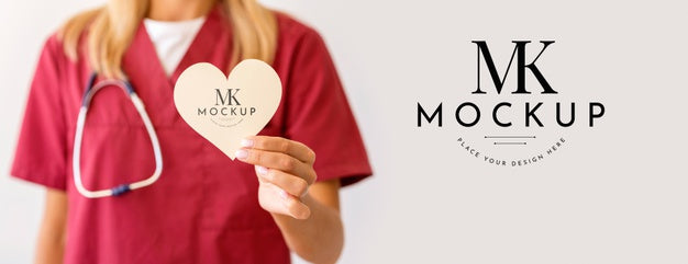 Free Beautiful Heart Concept Mock-Up Psd