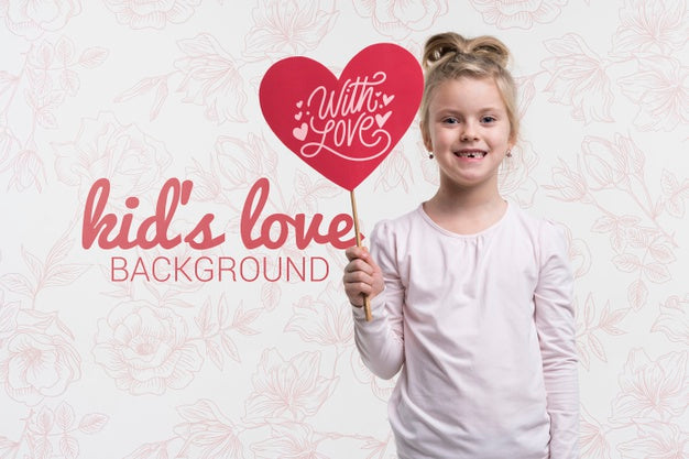 Free Beautiful Kid'S Love Concept Psd