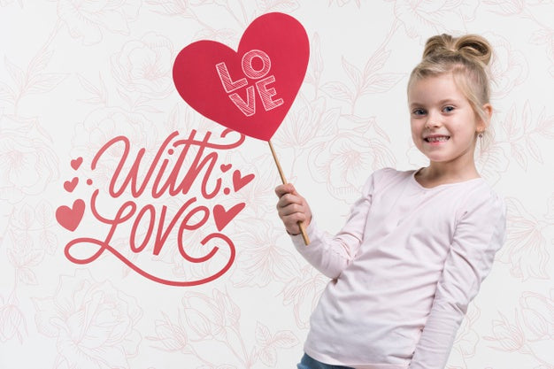 Free Beautiful Kid'S Love Concept Psd