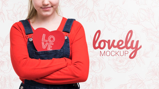 Free Beautiful Kid'S Love Concept Psd