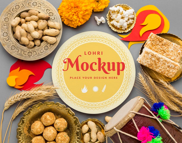 Free Beautiful Lohri Concept Mock-Up Psd