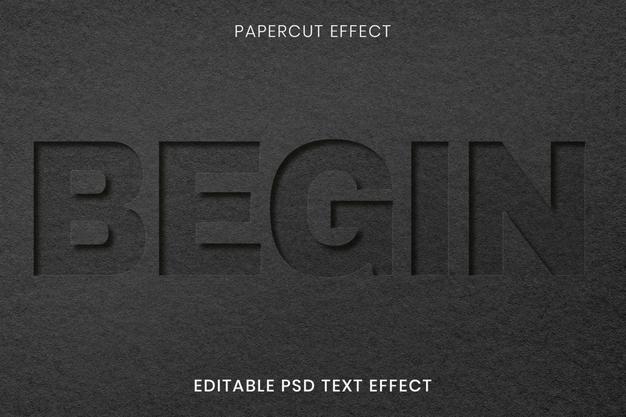 Free Beautiful Paper Cut Mockup Design Psd