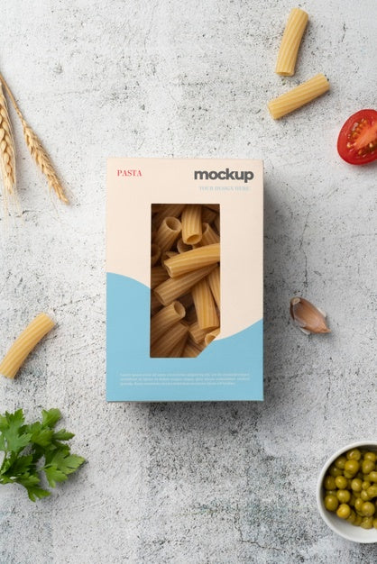 Free Beautiful Pasta Packaging Mockup Psd