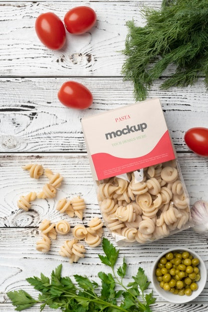 Free Beautiful Pasta Packaging Mockup Psd