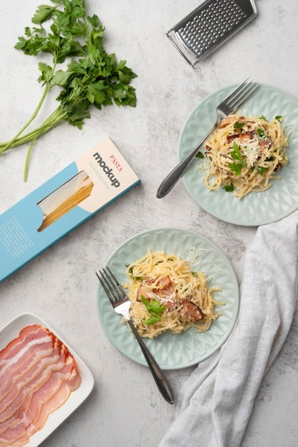 Free Beautiful Pasta Packaging Mockup Psd