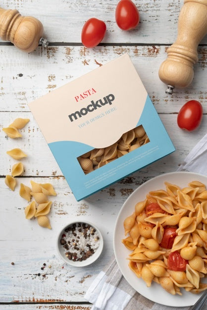 Free Beautiful Pasta Packaging Mockup Psd