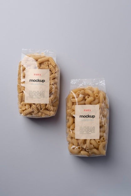 Free Beautiful Pasta Packaging Mockup Psd